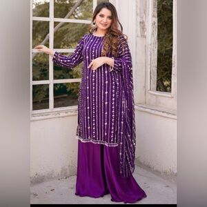3 piece palazzo pakistani suit